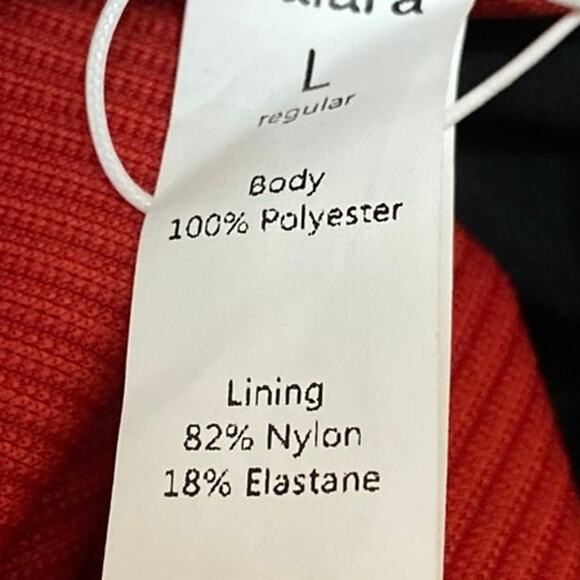 NEW Halara Women's Red Corduroy Pleated  Zip High Waist Mini A-Line Skirt Size L - Picture 5 of 5